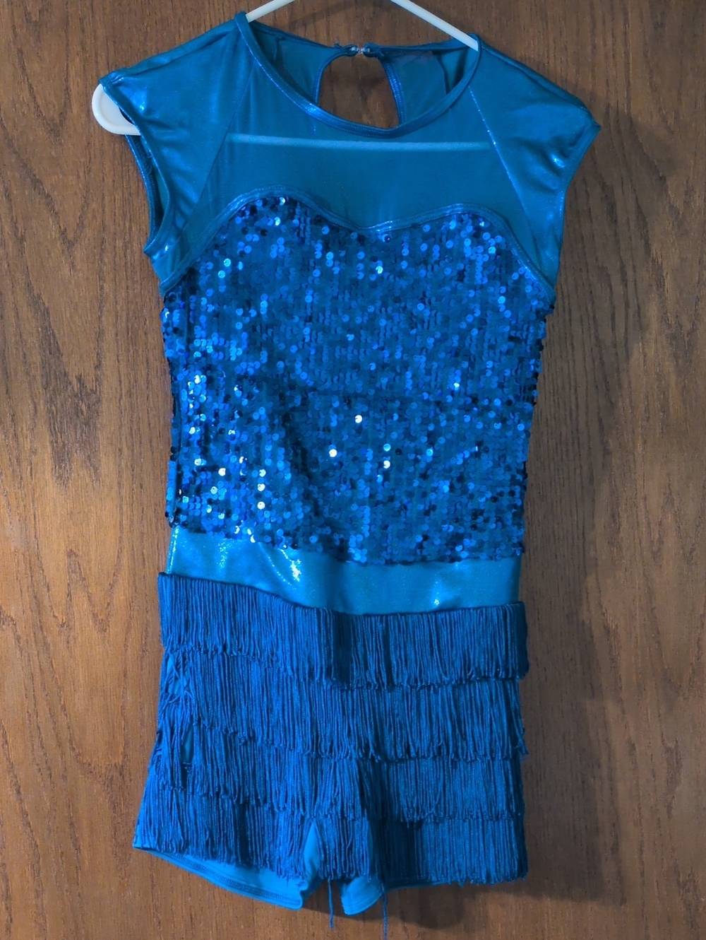 Medium Adult Blue Sequin Fringe Dance Costume -Weissman Brand